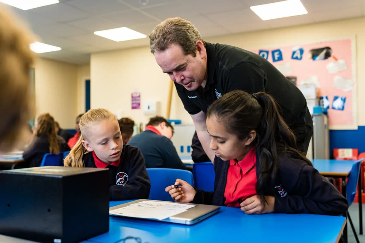 Students learning cybersecurity and cryptography